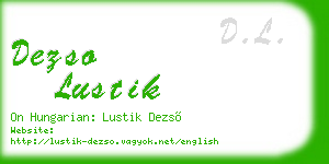 dezso lustik business card